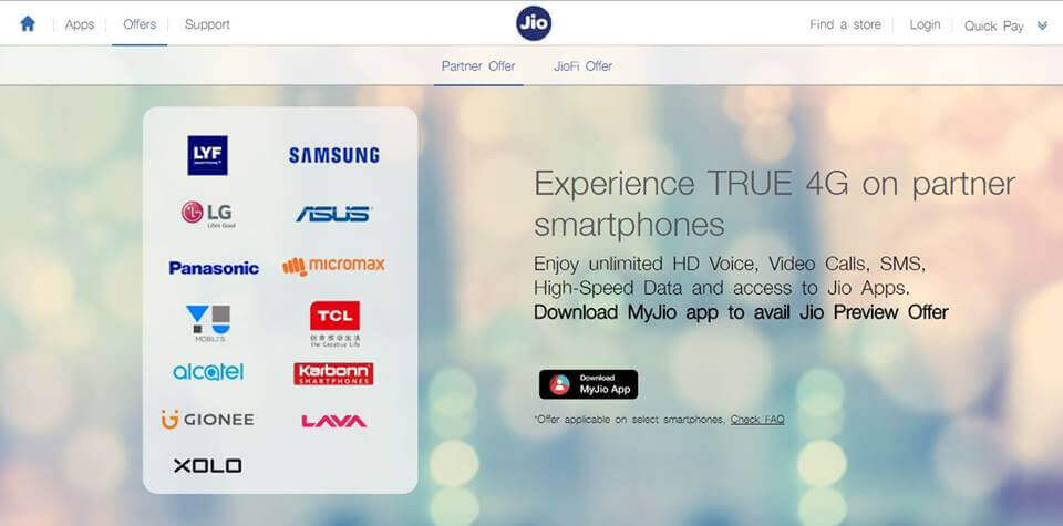 List Of Supported Devices for Reliance Jio Preview Offer