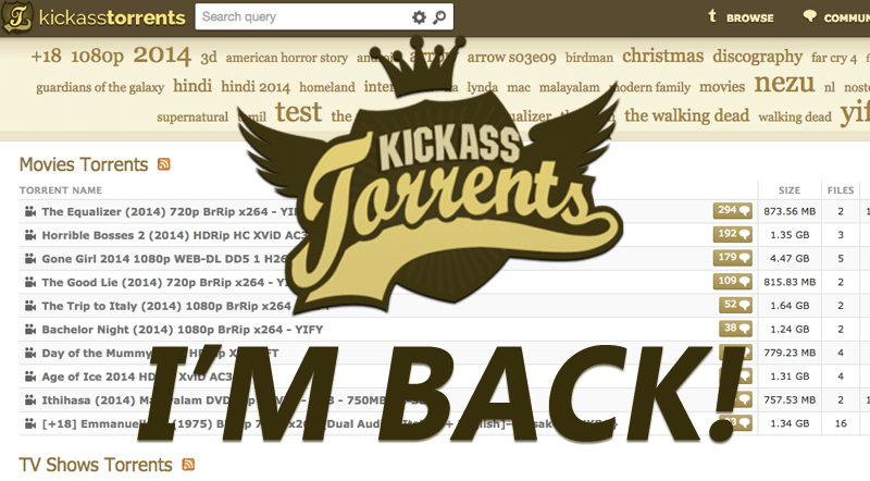 KickAss Torrents is Back Again With New Domain